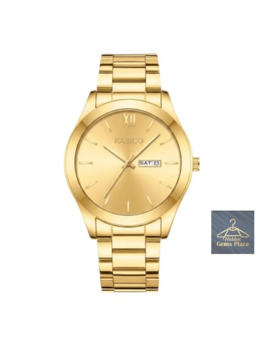 Mens Analog Quartz Watch Stainless Steel Band Water Resistant